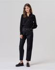 Jeans dritti con orlo sfrangiato Nero - cod. 556BAJE521 - SURKANA