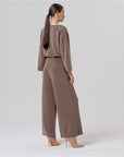 Pantalone ampio in maglia di modal tortora - cod. 556BAMU514_104 - SURKANA