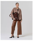 Camicia a quadri con arricci sulle spalle Light camel - cod. 556CAXE121_06 - SURKANA