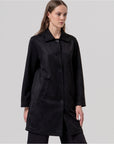 Redingote effetto camoscio al ginocchio Nero - cod. 556TANA325 - SURKANA