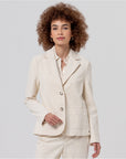 Blazer in velluto con fodera stampata Crudo - cod. 556TASS326_02 - SURKANA