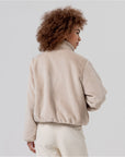 Giacca corta in pelliccia a collo alto Crudo - cod.566BAPE421_02 - SURKANA