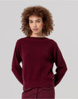 Maglione scollo a barca a coste Bordeaux - cod. 566BAZY234_41 - SURKANA