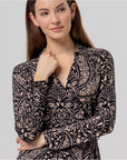 Camicia incrociata a damasco Nero - cod. 566JILA115_00 - SURKANA