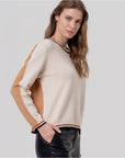 Maglione girocollo con contrasti Crudo - cod. 556SAKO233 - SURKANA