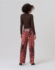 Pantaloni dritti con paillettes e stampa floreale Multicolor - cod. 566SALI527_95 - SURKANA