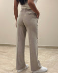 FW25 TELERIA ZED PANTALONE ELLE IN VELLUTO BEIGE - Marcello Fontana Shop