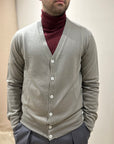 CARDIGAN LANA MERINOS PIETRA - PRIVATI FIRENZE