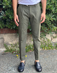VANDOM PANTALONE GABRIEL IN POPELINE VERDE MILITARE