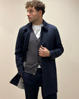 CAPPOTTO IN TESSUTO TECNICO BLU NAVY - OUTFIT ITALY