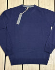Privati Firenze Girocollo misto Cashmere - Navy - Marcello Fontana Shop