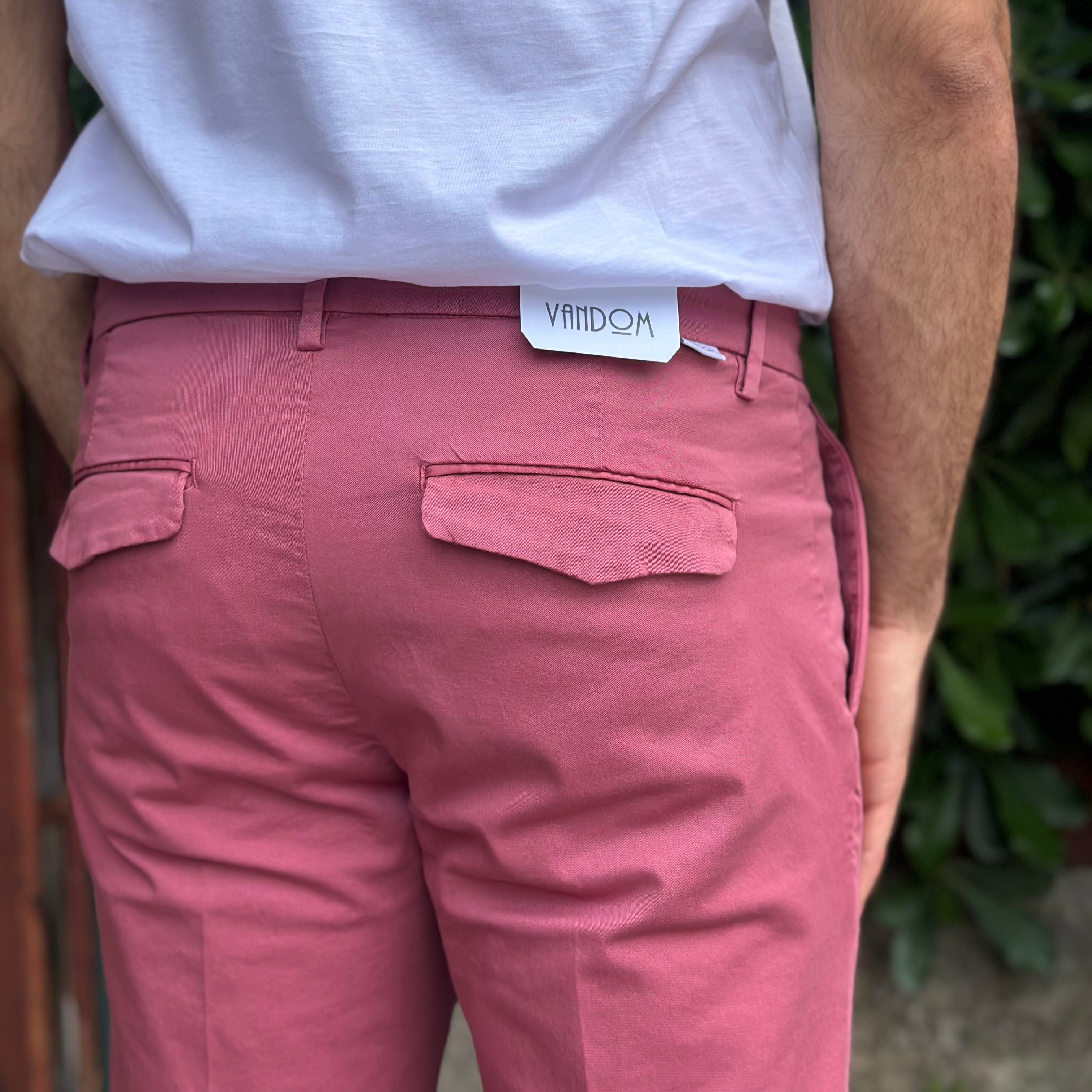 VANDOM PANTALONE GABRIEL IN COTONE - MAGENTA - Marcello Fontana Shop