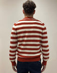 FW25 GALLIA CARDIGAN SHON - ARANCIO BRUCIATO / BIANCO CREMA - Marcello Fontana Shop