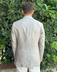 GIACCA MONOPETTO IN 100% LINO FANGO - Marcello Fontana Shop