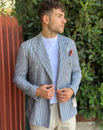 BOB GIACCA DOPPIOPETTO KNITTED JERSEY - BLU