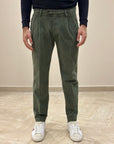 FW25 BRO-SHIP PANTALONE STOCCOLMA IN VELLUTO - MILITARE - Marcello Fontana Shop
