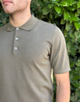 OUTFIT POLO IN COTONE CREPE ARMY