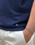 MANUEL RITZ T-SHIRT IN JERSEY DI COTONE BLU