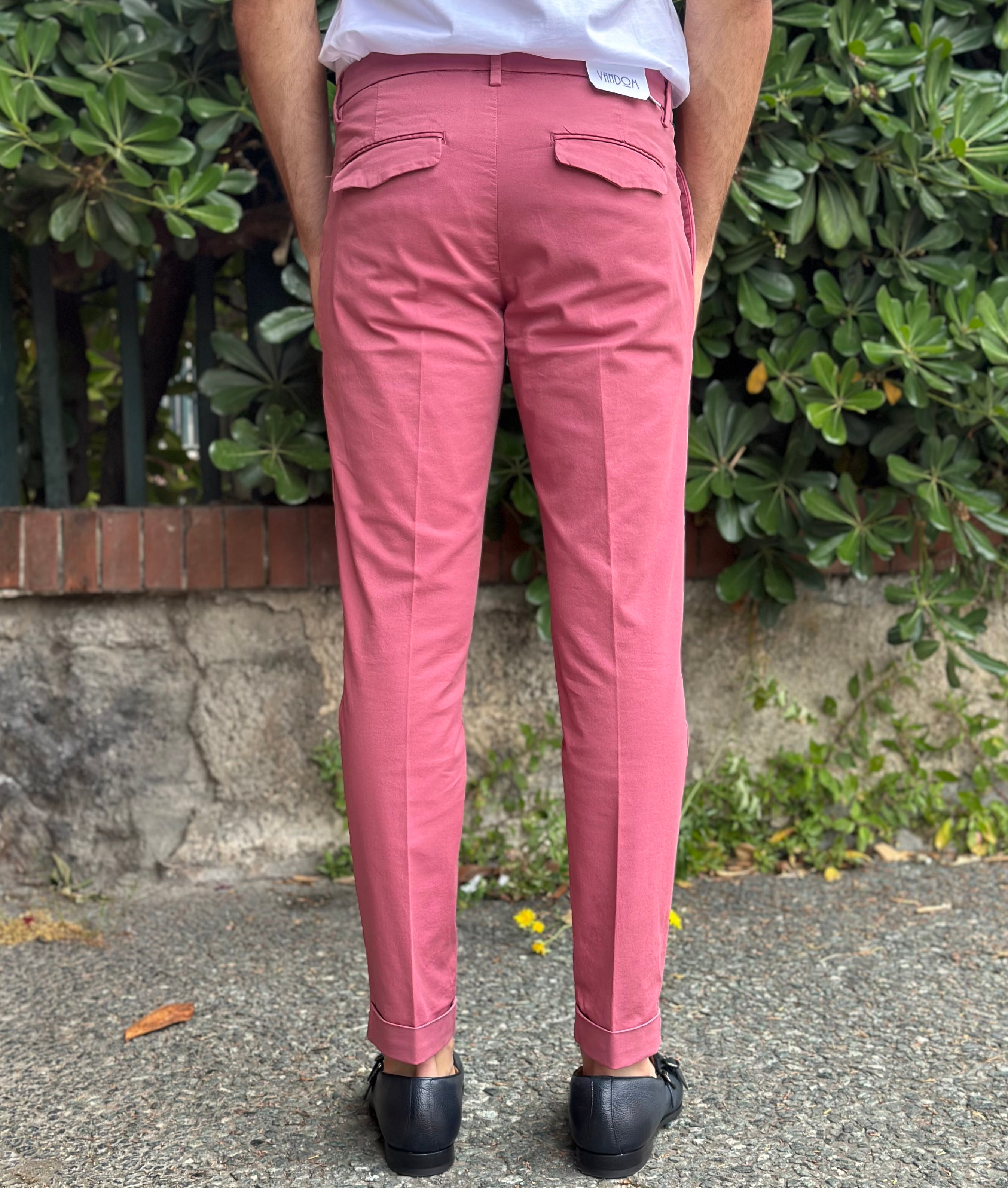 VANDOM PANTALONE GABRIEL IN COTONE - MAGENTA - Marcello Fontana Shop