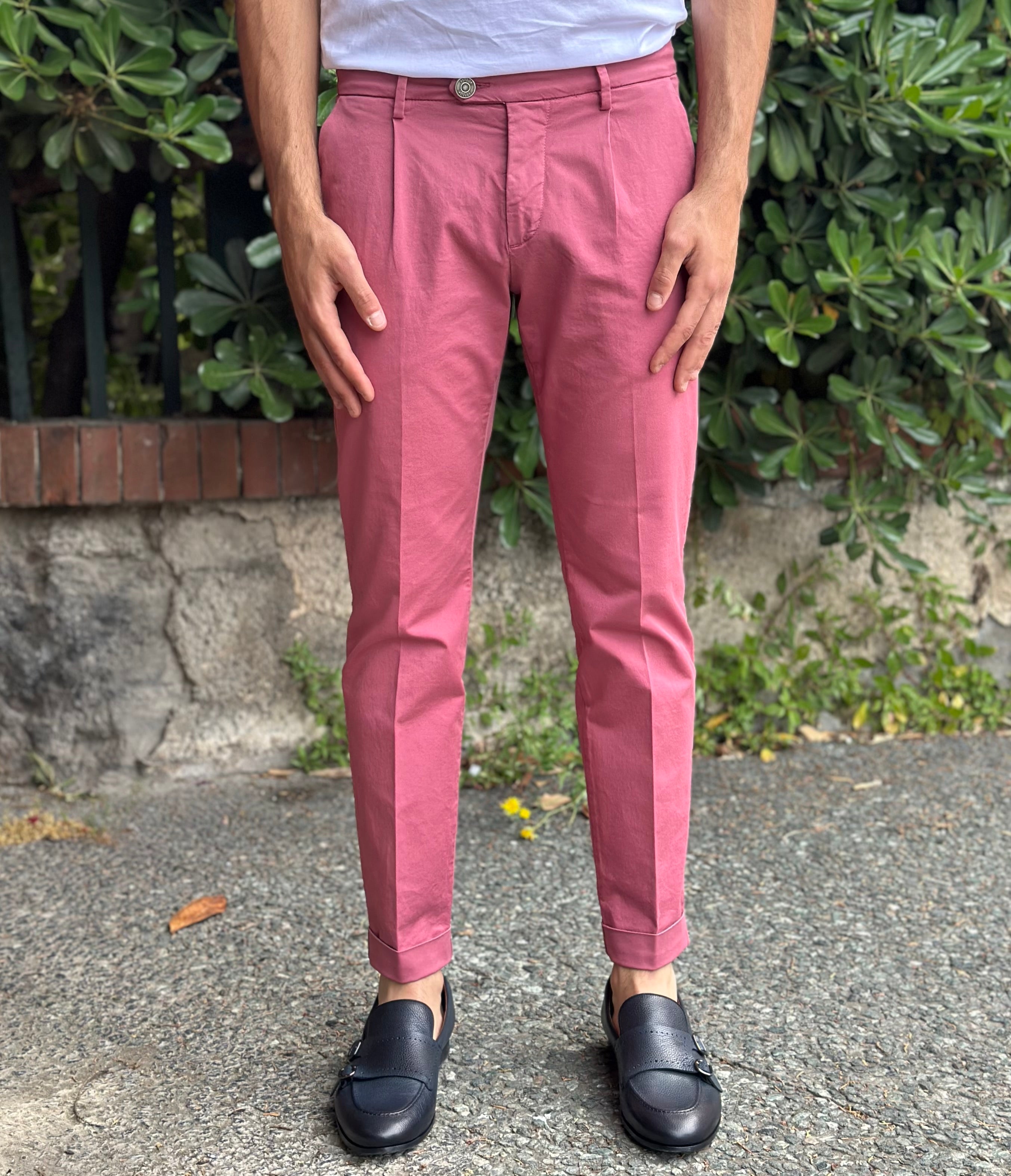 VANDOM PANTALONE GABRIEL IN COTONE - MAGENTA - Marcello Fontana Shop