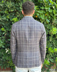 GIACCA MONOPETTO TESSUTO VITALE BARBERIS - QUADRI MORO - Marcello Fontana Shop