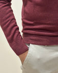 Girocollo in Lana Merino Tinta Acidata Bordeaux - Privati Firenze