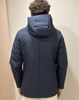 HESKIMO long parka Rubber vera piuma - blu