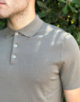 MANUEL RITZ POLO IN COTONE CREPE MILITARE