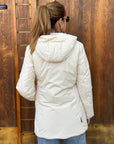 PARKA AURELIA LONG VELOUR OFF WHITE - SUNS - Marcello Fontana Shop