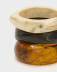 SET 3 BRACCIALI VALE IN RESINA - MARRONE - NALI'
