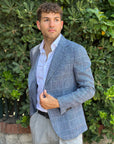 GIACCA MONOPETTO TESSUTO VITALE BARBERIS - QUADRI BU - Marcello Fontana Shop