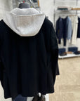 MANUEL RITZ GIACCA MONOPETTO IN MISTO LANA CON CAPPUCCIO RIMOVIBILE - Marcello Fontana Shop