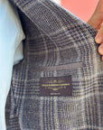 GIACCA MONOPETTO TESSUTO VITALE BARBERIS - QUADRI MORO - Marcello Fontana Shop