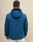 SUNS Giubbotto uomo Delhi midi reversibile con cappuccio - PETROL/DARK BLUE_S