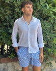 KQ BOXER MARE MOD. ESSENTIAL MAIOLICA BIANCO/AZZ. - Marcello Fontana Shop