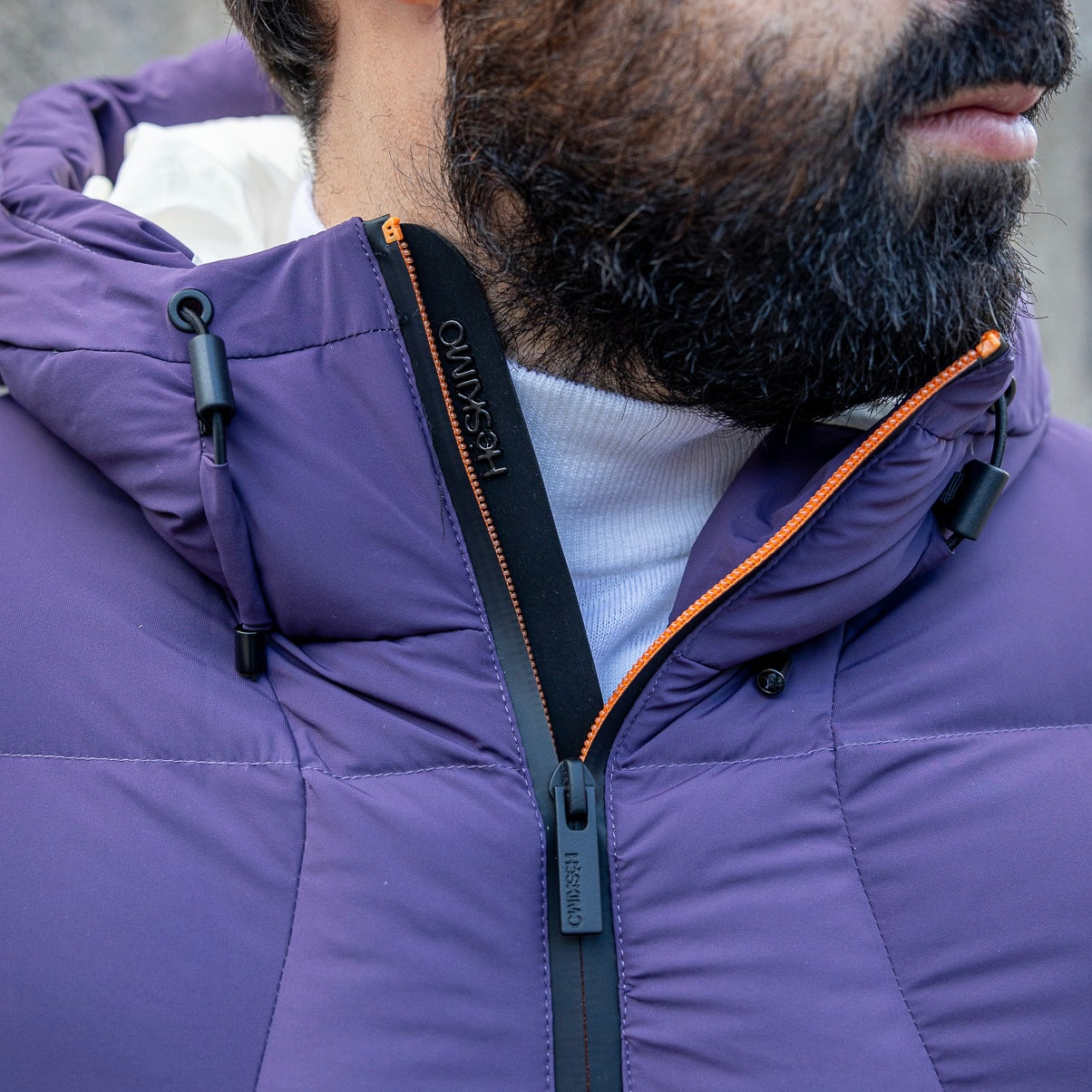 HESKIMO piumino air-short bistretch real down - Viola - Marcello Fontana Shop