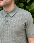 POLO IN COTONE CREPE TRAFORATA VERDE