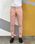 BRO SHIP PANTALONE TASCA AMERICA CON PENCE CAPRI - ROSA - Marcello Fontana Shop