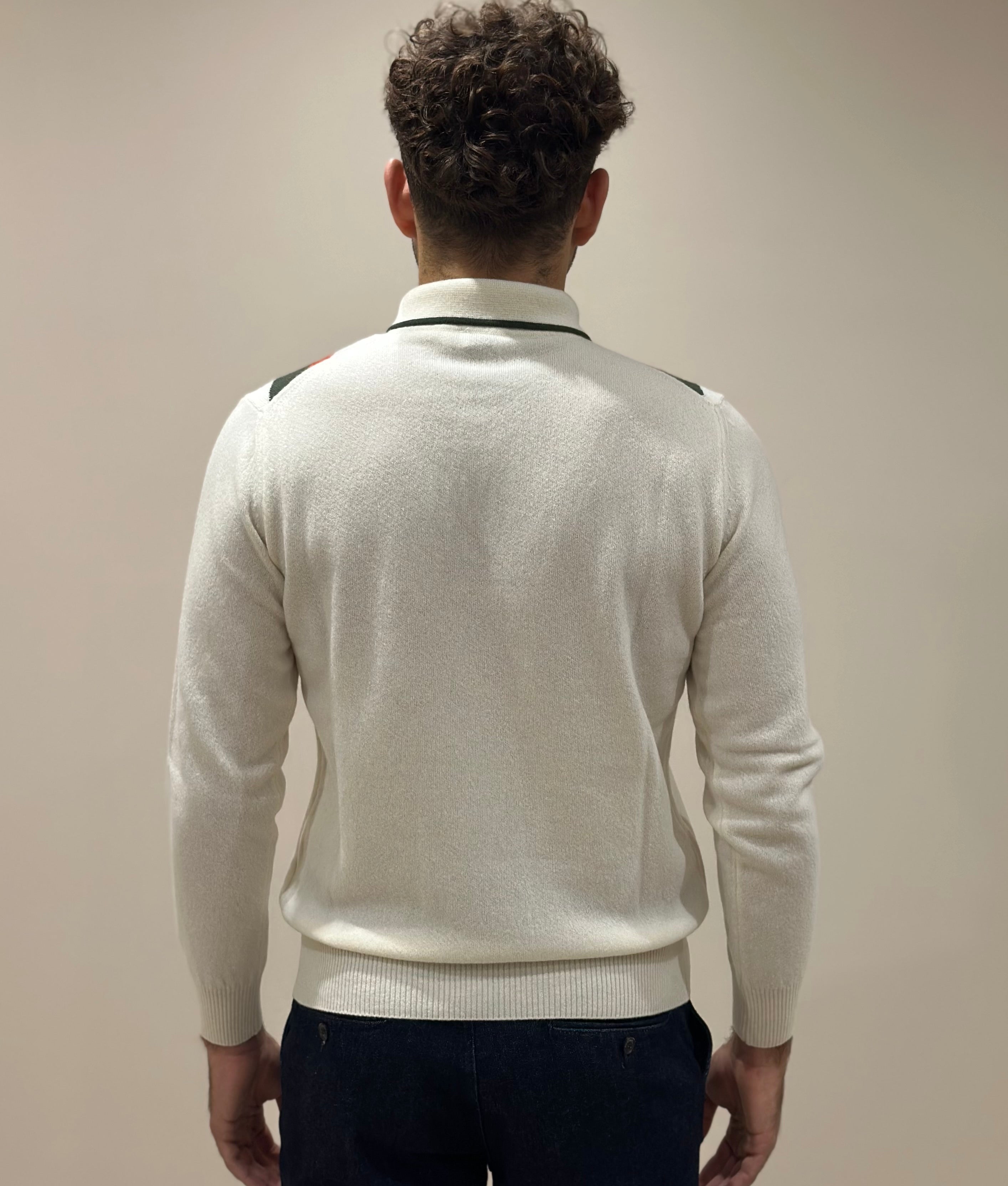 FW25 GALLIA POLO ANSON CON BOTTONI - PANNA - Marcello Fontana Shop
