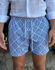 KQ BOXER MARE MOD. ESSENTIAL MAIOLICA BIANCO/AZZ. - Marcello Fontana Shop