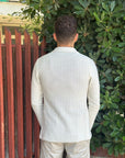 Manuel Ritz giacca maglia doppiopetto resca in cotone bianco - Marcello Fontana Shop