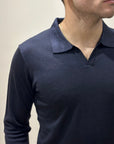 Polo in Lana Merino Tinta Acidata Nero - Privati Firenze - Marcello Fontana Shop