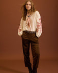 Pantaloni in velluto a coste plissettati cod. WM99P11OLV - Militare - Meisie