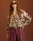 Cardigan jacquard a fantasia floreale cod. WM16K40MNE - Meisie
