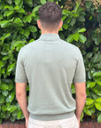 POLO IN COTONE CREPE TRAFORATA VERDE