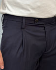 Bro ship Pantalone Chicago tk america con pence capri - Blu Navy - Marcello Fontana Shop
