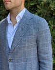 GIACCA MONOPETTO TESSUTO VITALE BARBERIS - QUADRI BU - Marcello Fontana Shop