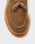 Mocassino in camoscio con nastrine marrone - CPH169
