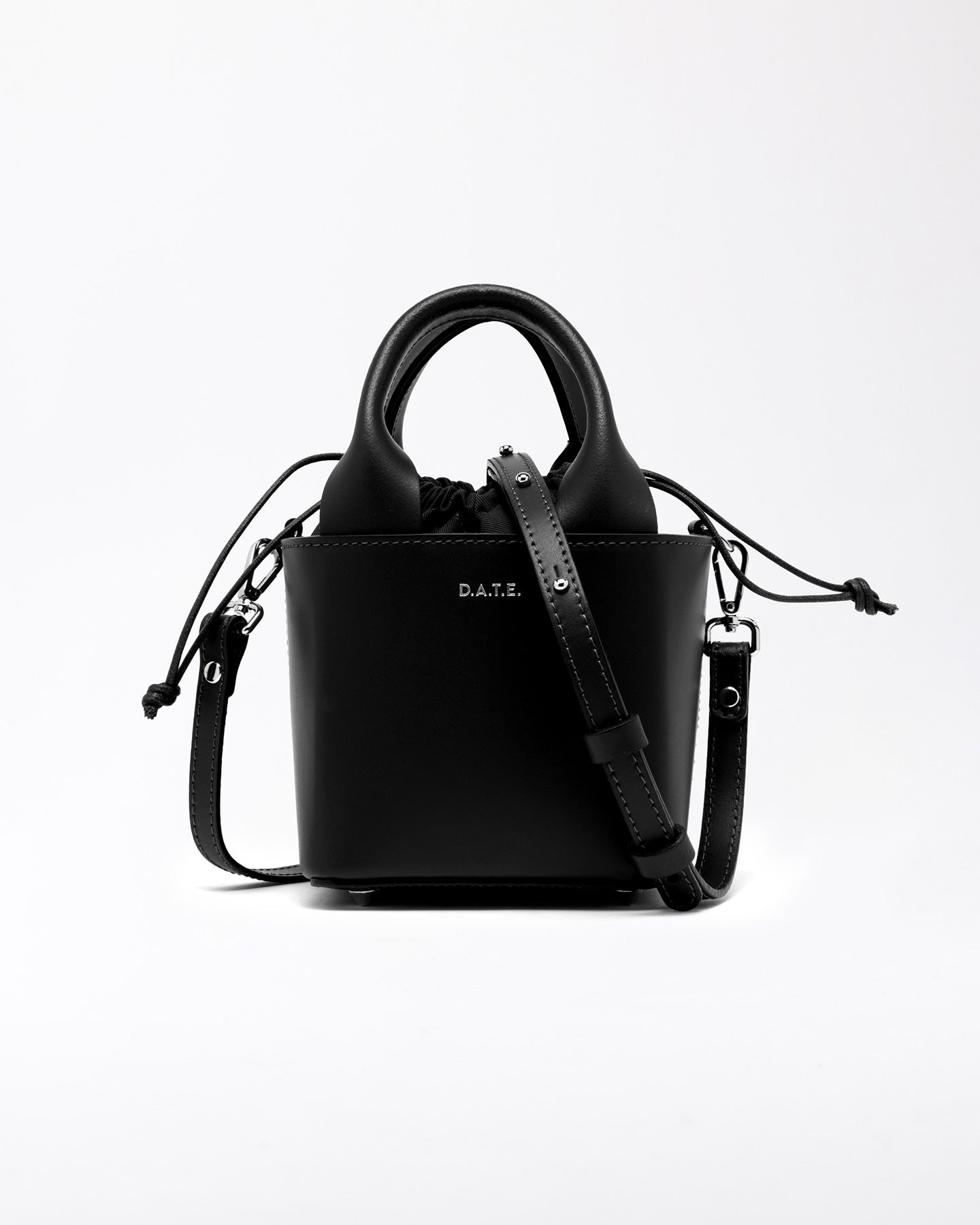 FW25 D.A.T.E. CUBO BAG LEATHER BLACK - Marcello Fontana Shop