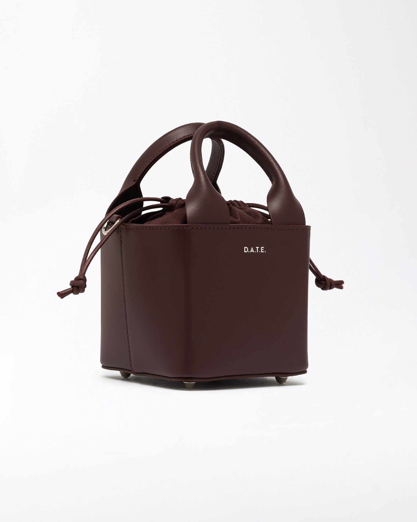FW25 D.A.T.E. CUBO BAG LEATHER BORDEAUX - Marcello Fontana Shop